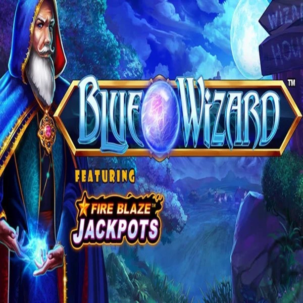 Blue Wizard Fire Blaze Jackpots logo – Slots by Rarestone Gaming at Playjonny Casino